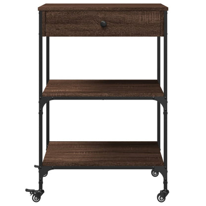 vidaXL Kitchen Trolley Brown Oak 60x48x89,5 cm Engineered Wood