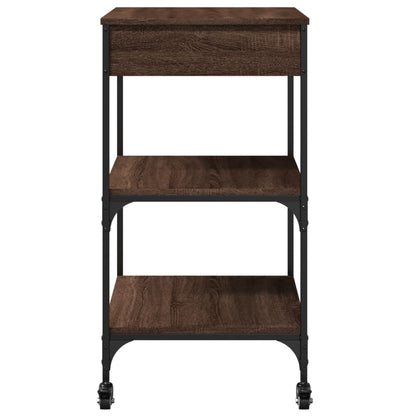 vidaXL Kitchen Trolley Brown Oak 60x48x89,5 cm Engineered Wood