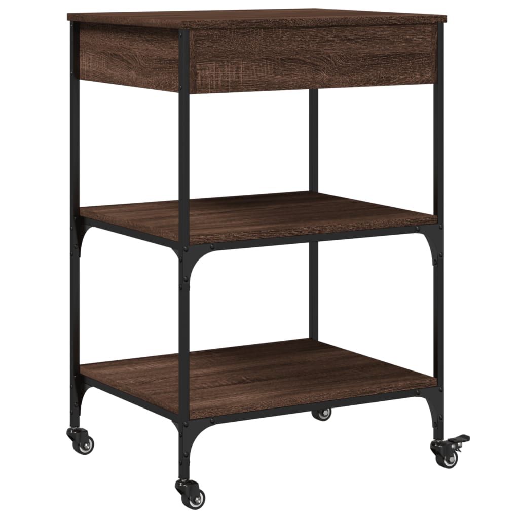 vidaXL Kitchen Trolley Brown Oak 60x48x89,5 cm Engineered Wood
