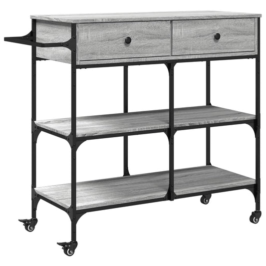 vidaXL Kitchen Trolley Grey Sonoma 105x42x95 cm Engineered Wood