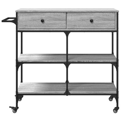 vidaXL Kitchen Trolley Grey Sonoma 105x42x95 cm Engineered Wood