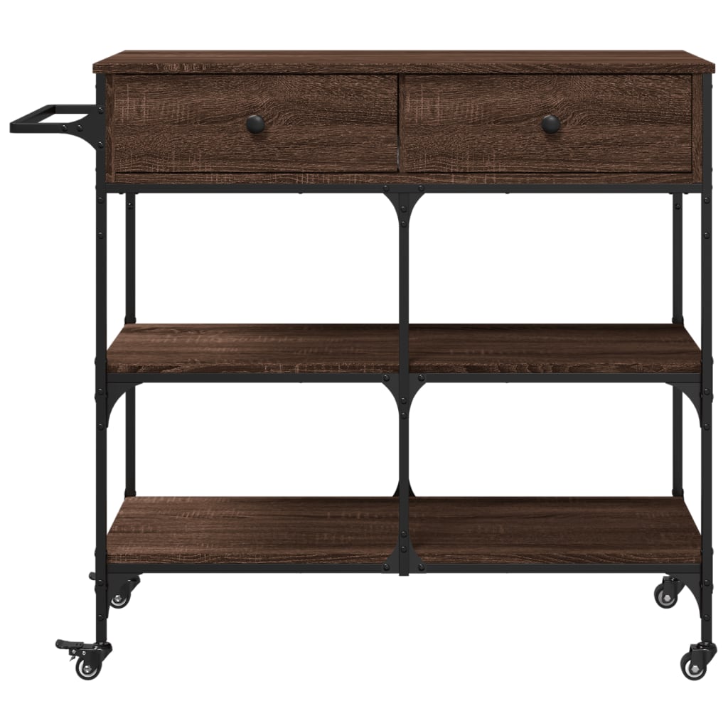 vidaXL Kitchen Trolley Brown Oak 105x42x95 cm Engineered Wood