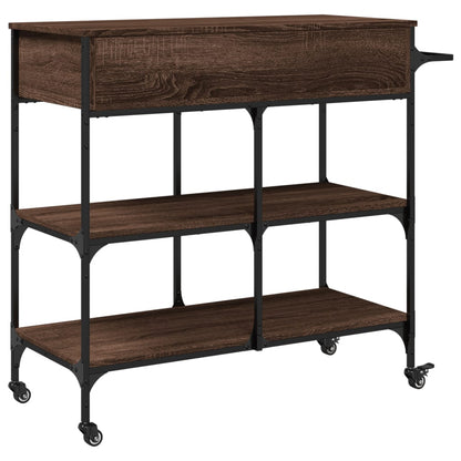 vidaXL Kitchen Trolley Brown Oak 105x42x95 cm Engineered Wood