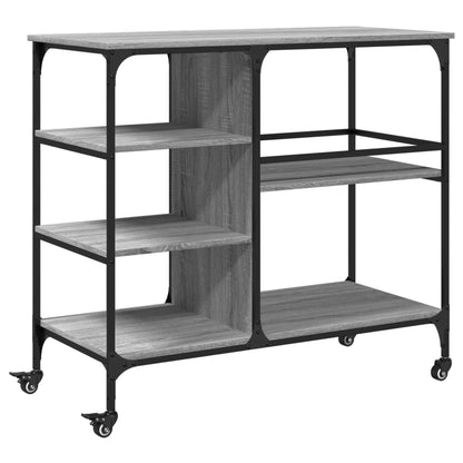 vidaXL Kitchen Trolley Grey Sonoma 100x45x89,5 cm Engineered Wood