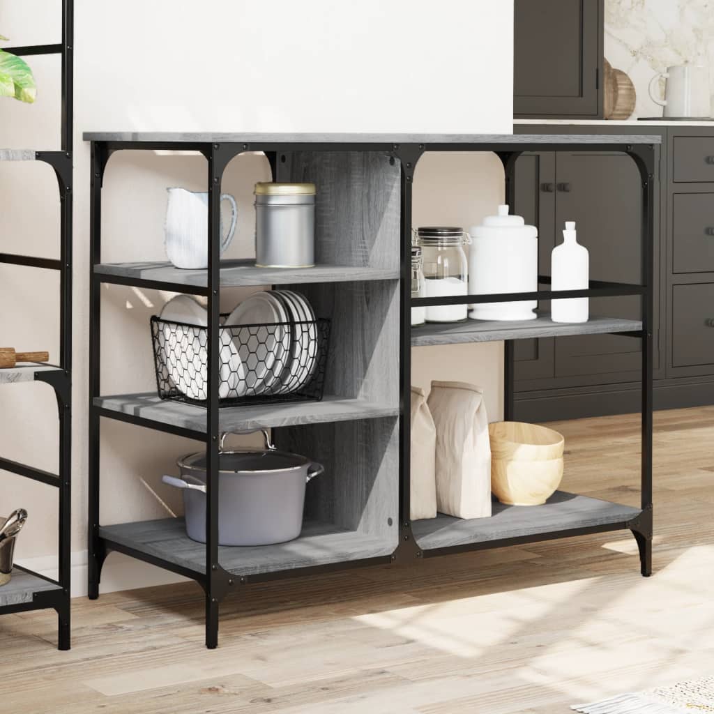 vidaXL Kitchen Trolley Grey Sonoma 100x45x89,5 cm Engineered Wood