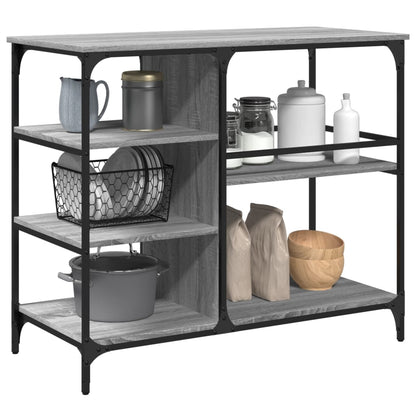 vidaXL Kitchen Trolley Grey Sonoma 100x45x89,5 cm Engineered Wood