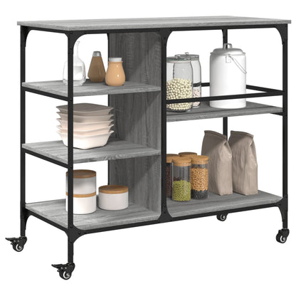 vidaXL Kitchen Trolley Grey Sonoma 100x45x89,5 cm Engineered Wood