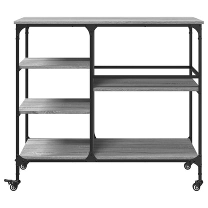 vidaXL Kitchen Trolley Grey Sonoma 100x45x89,5 cm Engineered Wood