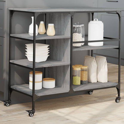 vidaXL Kitchen Trolley Grey Sonoma 100x45x89,5 cm Engineered Wood