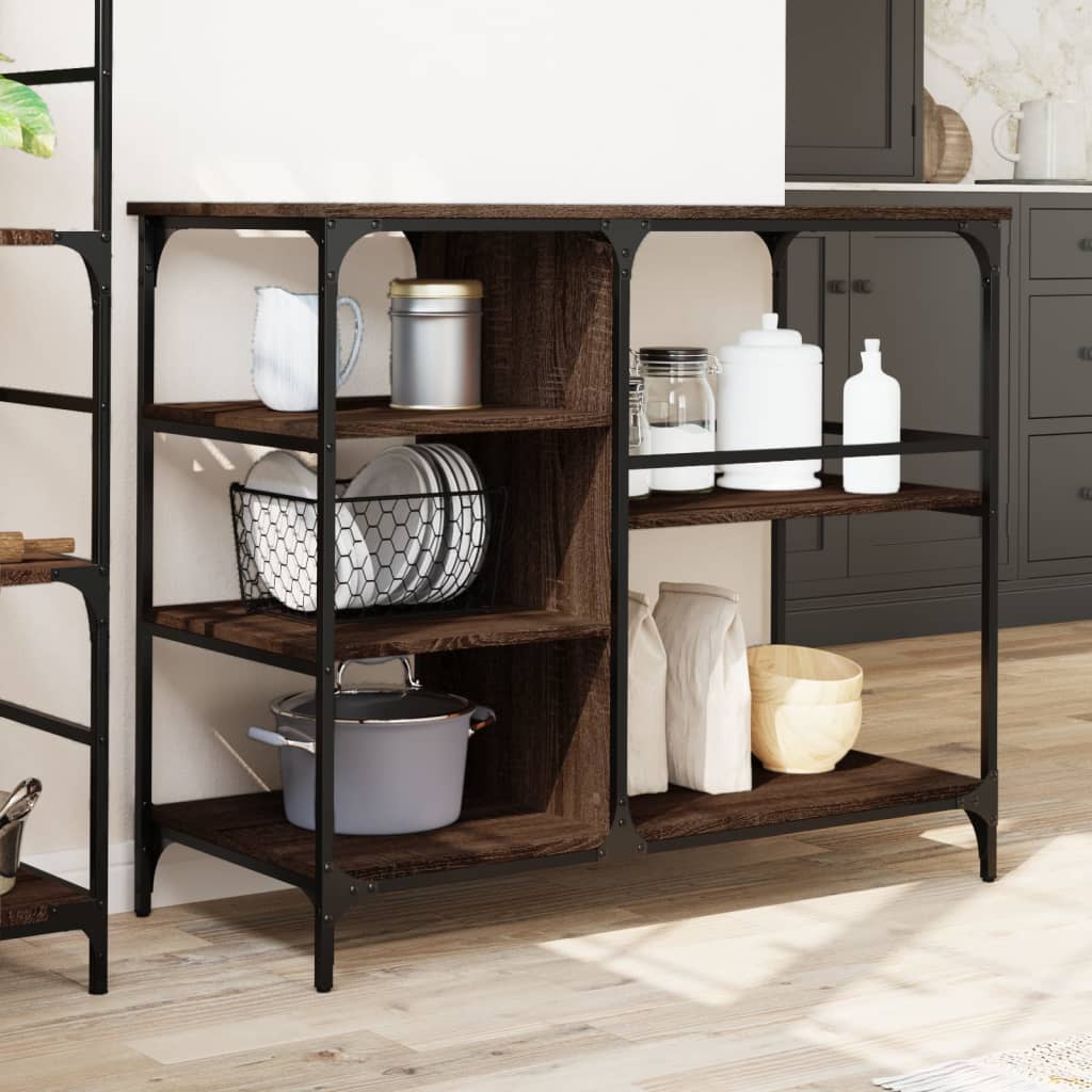 vidaXL Kitchen Trolley Brown Oak 100x45x89,5 cm Engineered Wood