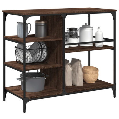 vidaXL Kitchen Trolley Brown Oak 100x45x89.5 cm Engineered Wood