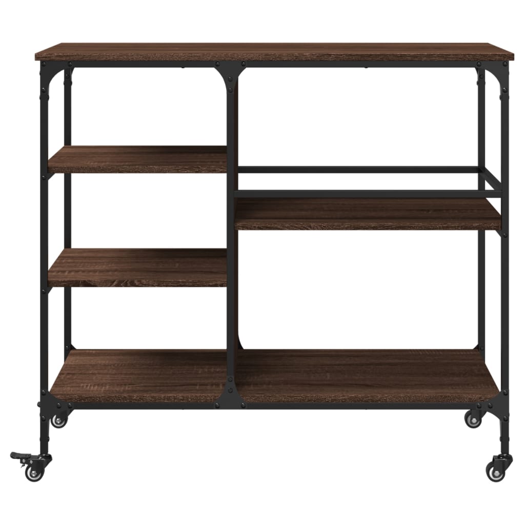 vidaXL Kitchen Trolley Brown Oak 100x45x89.5 cm Engineered Wood