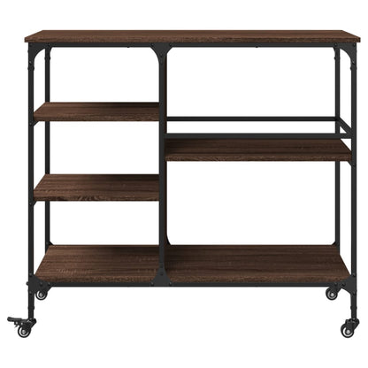 vidaXL Kitchen Trolley Brown Oak 100x45x89.5 cm Engineered Wood