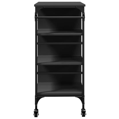 vidaXL Kitchen Trolley Black 87,5x38,5x84,5 cm Engineered Wood