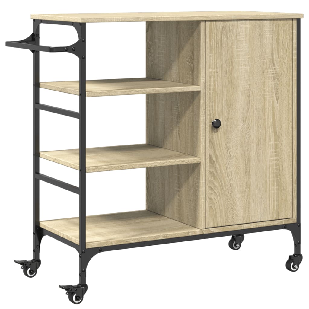 vidaXL Kitchen Trolley Sonoma Oak 87,5x38,5x84,5 cm Engineered Wood