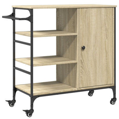 vidaXL Kitchen Trolley Sonoma Oak 87,5x38,5x84,5 cm Engineered Wood