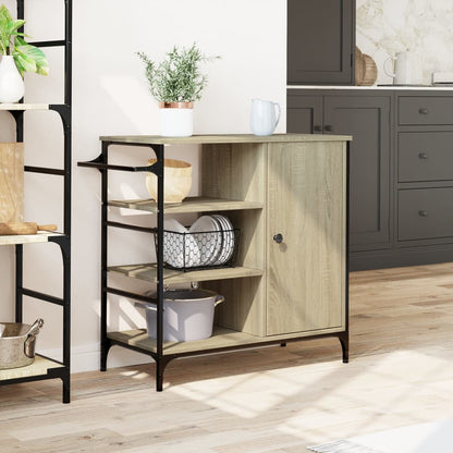 vidaXL Kitchen Trolley Sonoma Oak 87.5x38.5x84.5 cm Engineered Wood