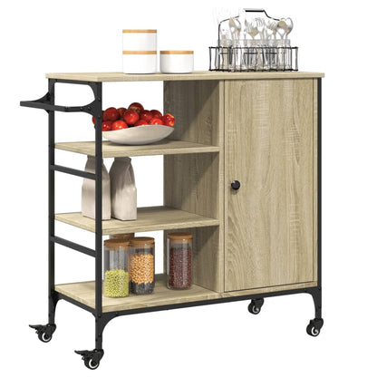 vidaXL Kitchen Trolley Sonoma Oak 87,5x38,5x84,5 cm Engineered Wood