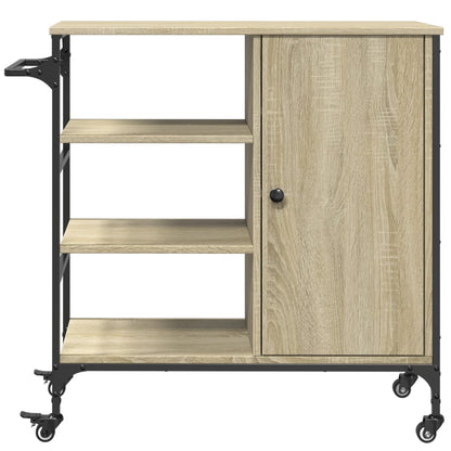 vidaXL Kitchen Trolley Sonoma Oak 87.5x38.5x84.5 cm Engineered Wood