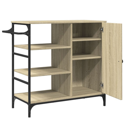 vidaXL Kitchen Trolley Sonoma Oak 87.5x38.5x84.5 cm Engineered Wood