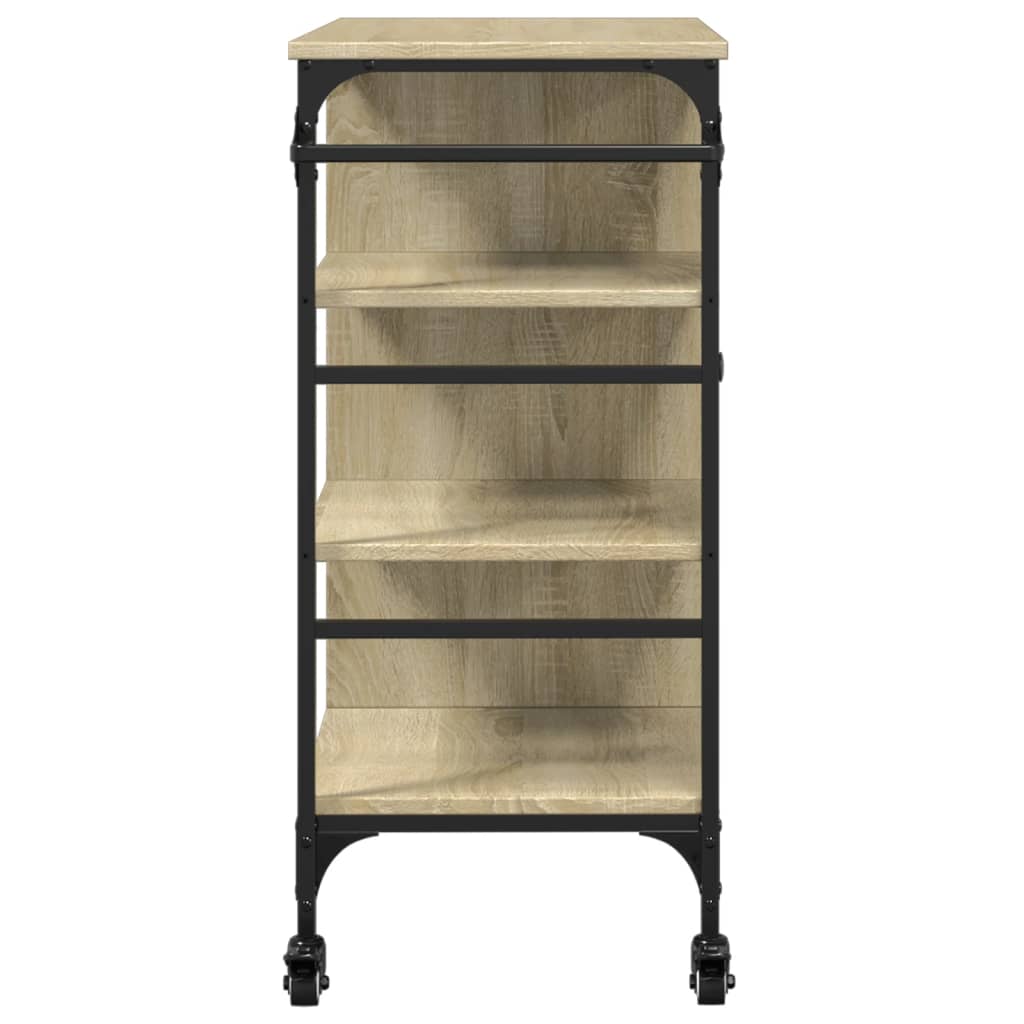 vidaXL Kitchen Trolley Sonoma Oak 87,5x38,5x84,5 cm Engineered Wood
