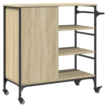vidaXL Kitchen Trolley Sonoma Oak 87.5x38.5x84.5 cm Engineered Wood