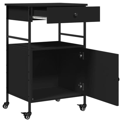 vidaXL Kitchen Trolley Black 56x43x89,5 cm Engineered Wood