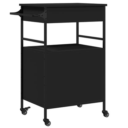 vidaXL Kitchen Trolley Black 56x43x89,5 cm Engineered Wood