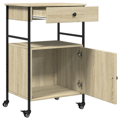 vidaXL Kitchen Trolley Sonoma Oak 56x43x89,5 cm Engineered Wood