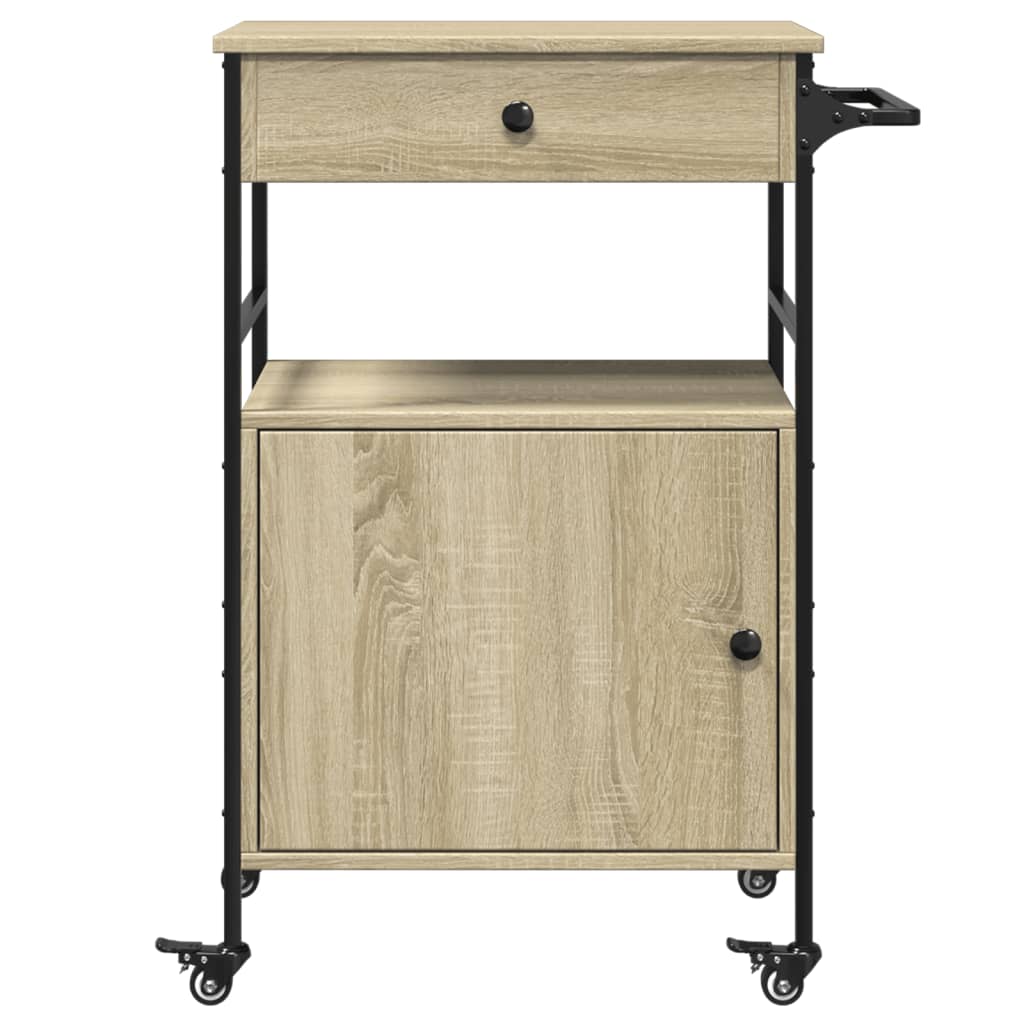 vidaXL Kitchen Trolley Sonoma Oak 56x43x89,5 cm Engineered Wood