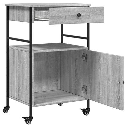 vidaXL Kitchen Trolley Grey Sonoma 56x43x89,5 cm Engineered Wood