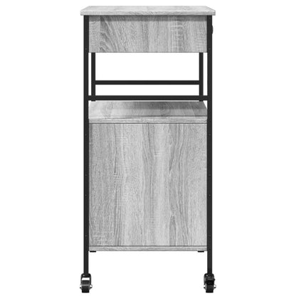 vidaXL Kitchen Trolley Grey Sonoma 56x43x89,5 cm Engineered Wood