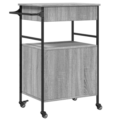 vidaXL Kitchen Trolley Grey Sonoma 56x43x89.5 cm Engineered Wood