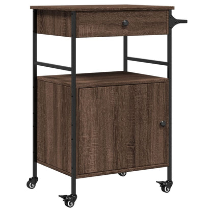 vidaXL Kitchen Trolley Brown Oak 56x43x89,5 cm Engineered Wood