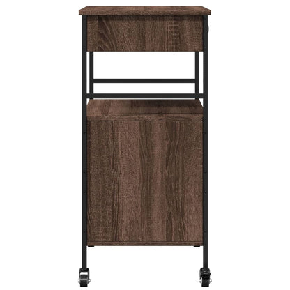 vidaXL Kitchen Trolley Brown Oak 56x43x89,5 cm Engineered Wood