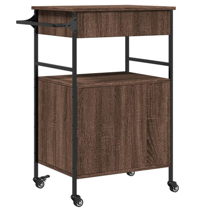 vidaXL Kitchen Trolley Brown Oak 56x43x89,5 cm Engineered Wood