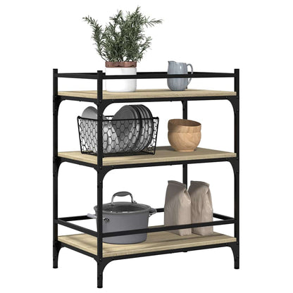 vidaXL Kitchen Trolley Sonoma Oak 65x40x86,5 cm Engineered Wood