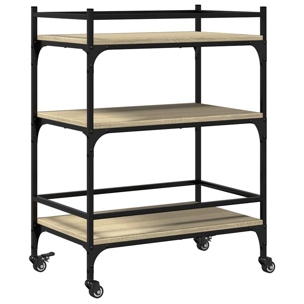 vidaXL Kitchen Trolley Sonoma Oak 65x40x86,5 cm Engineered Wood