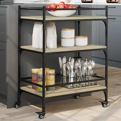 vidaXL Kitchen Trolley Sonoma Oak 65x40x86,5 cm Engineered Wood