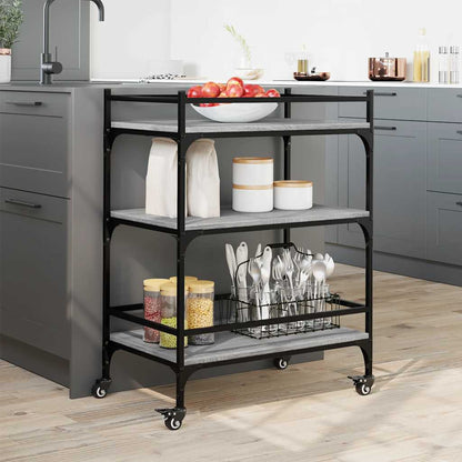 vidaXL Kitchen Trolley Grey Sonoma 65x40x86,5 cm Engineered Wood