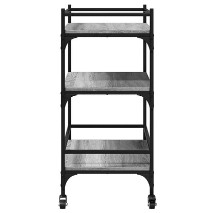 vidaXL Kitchen Trolley Grey Sonoma 65x40x86,5 cm Engineered Wood