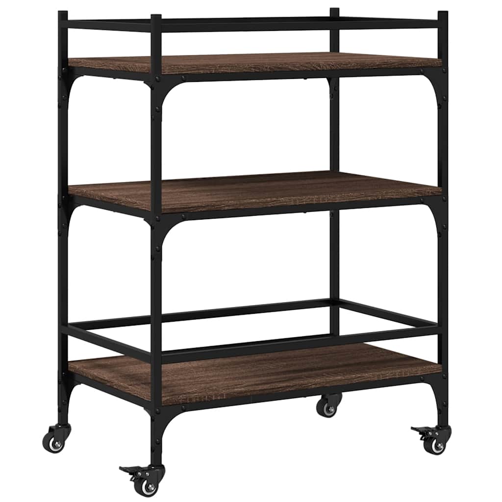 vidaXL Kitchen Trolley Brown Oak 65x40x86,5 cm Engineered Wood