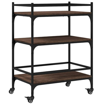vidaXL Kitchen Trolley Brown Oak 65x40x86,5 cm Engineered Wood