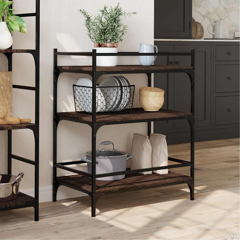 vidaXL Kitchen Trolley Brown Oak 65x40x86,5 cm Engineered Wood