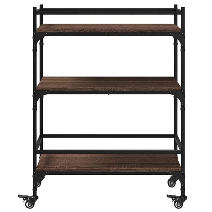 vidaXL Kitchen Trolley Brown Oak 65x40x86,5 cm Engineered Wood
