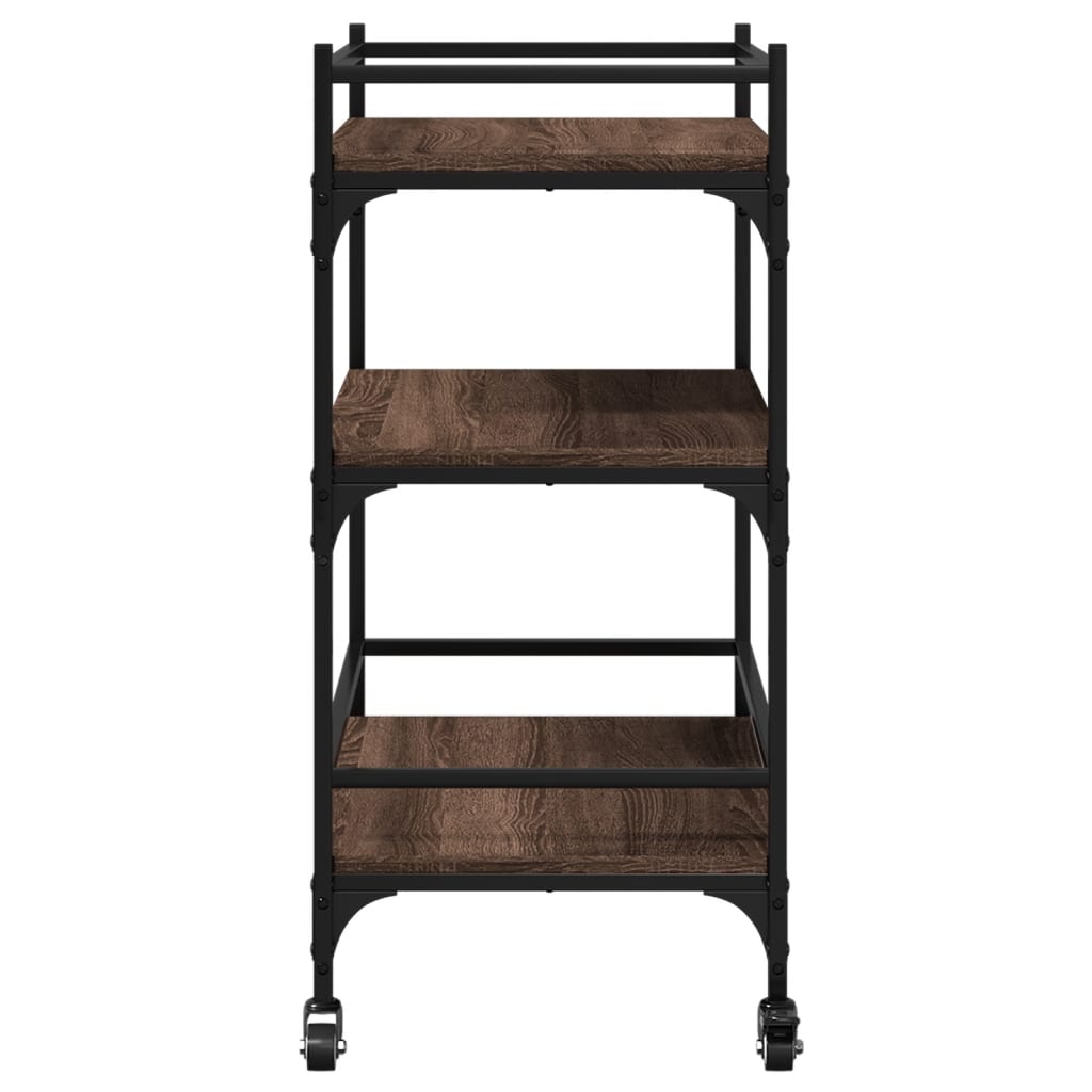 vidaXL Kitchen Trolley Brown Oak 65x40x86.5 cm Engineered Wood