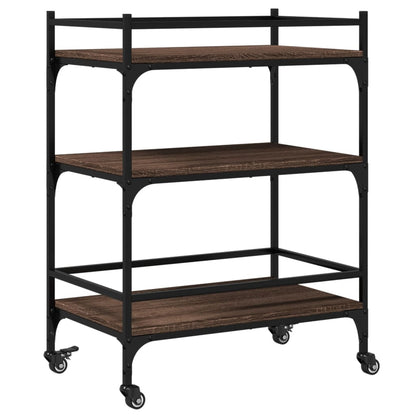 vidaXL Kitchen Trolley Brown Oak 65x40x86.5 cm Engineered Wood