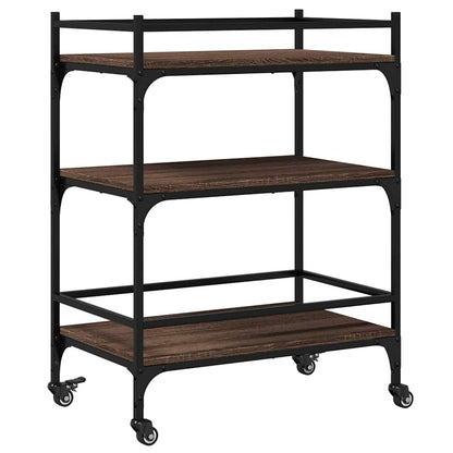 vidaXL Kitchen Trolley Brown Oak 65x40x86,5 cm Engineered Wood