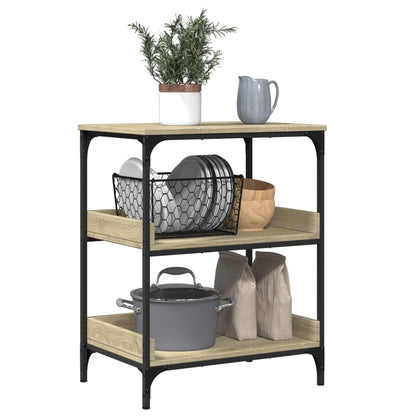 vidaXL Kitchen Trolley Sonoma Oak 60x41x80.5 cm Engineered Wood