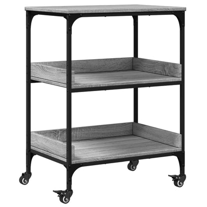 vidaXL Kitchen Trolley Grey Sonoma 60x41x80,5 cm Engineered Wood